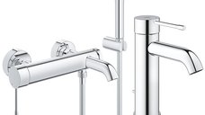 Pachet baterii baie Grohe Essence New,baterie cada cu set dus, baterie lavoar marimea S-(33628001,23589001)