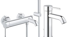 Pachet baterii baie Grohe Essence New,baterie cada cu set dus, baterie lavoar marimea S-(33628001,23589001)