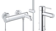 Pachet baterii baie Grohe Essence New,baterie cada cu set dus, baterie lavoar marimea S-(33628001,32898001)