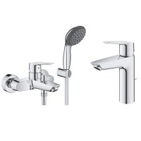 Pachet baterii baie Grohe Start, marimea M, set dus inclus, suport perete, crom-( 23413002 , 23455002 ) - 1