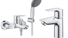 Pachet baterii baie Grohe Start, marimea S, set dus inclus, suport perete, crom-( 23413002 ,23550002  )