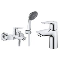Pachet baterii baie Grohe Start, marimea S, set dus inclus, suport perete, crom-( 23413002 ,23550002  ) - 1