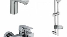Pachet cada 3in1 Ideal Standard Ceraplan III , 1/2'', monocomanda, baterie lavoar 3/8'', ventil, 3 jeturi, 600 mm, crom - BD005AA