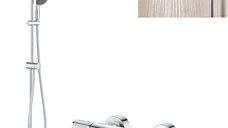 Pachet: Coloana dus Grohe  250,palarie patrata, baterie cada/dus Grohtherm 1000 Performance  (26698000, 34830000  )
