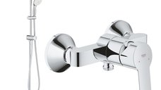 Pachet: Coloana dus Grohe New Tempesta 200,crom,baterie cabina dus BauEdge(27389002,23333000)