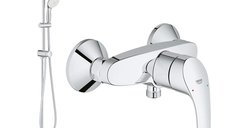 Pachet: Coloana dus Grohe New Tempesta 210,crom,montare pe perete, baterie cabina dus Eurosmart ( 26381001,33555003  )