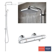 Pachet: Coloana dus Grohe Tempesta 250,palarie patrata, baterie cabina dus Grohtherm 1000 (26694000,34143003 ) - 1