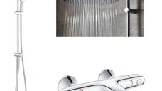 Pachet: Coloana dus Grohe Tempesta 250,palarie patrata, baterie cada/dus Grohtherm 1000 (26694000,34155003  )