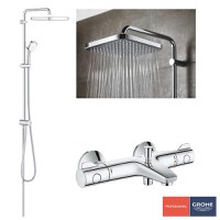 Pachet: Coloana dus Grohe Tempesta 250,palarie patrata, baterie cada/dus Grohtherm 800 (26694000,34567000) - 1