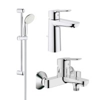 Pachet complet baterii baie inaltime medie Grohe Bau Edge ( 23758000,23334000,27853001) - 1