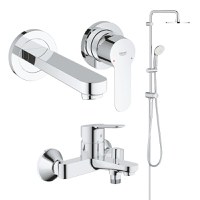 Pachet Grohe:Baterie lavoar montaj incastrat,baterie cada,coloana dus 200(20474000,23334000,27389002) - 1