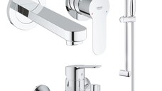 Pachet Grohe:Baterie lavoar montaj incastrat,baterie cada, set dus bara(20474000,23334000,27853001)