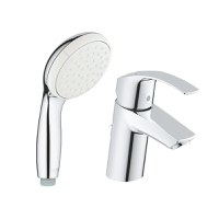 Pachet para dus Grohe New Tempesta Mono, plus baterie lavoar Grohe Eurosmart, marimea S (27852001, 33265002) - 1