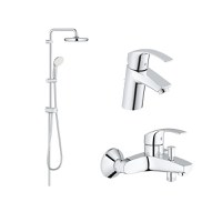 Pachet promo: Coloana dus (26381001), baterie cada/dus (33300002), baterie lavoar Grohe Eurosmart S (33265002) - 1