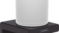 Pahar cu suport Hansgrohe AddStoris, negru mat - 41749670