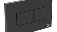 Placa de actionare WC Ideal Standard Solea P2, dubla spalare, orizontala, negru mat - R0110A6