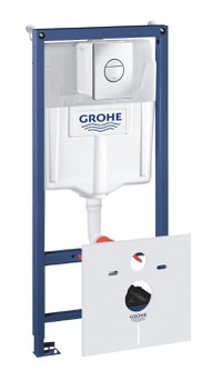 Set 4 in 1 rezervor WC Grohe Rapid SL, placa actionare crom, izolare fonica - 38813001 - 1