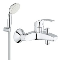Set baterie cada Grohe Eurosmart, monocomanda, para dus inclusa, cartus ceramic, aerator, Crom-3330220A - 1
