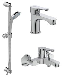 Set baterii 3in1 Ideal Standard Alpha include baterie lavoar, baterie cada si set de dus Ideal Stream- BD004AA - 1