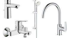 Set baterii baie si bucatarie Grohe Bauedge bara(GRO112927,31367001)