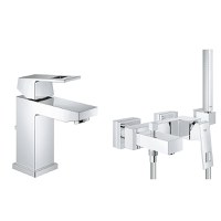 Set complet baterii baie Grohe Eurocube,baterie lavoar marimea S,baterie cada set de dus inclus - (23141000 ) ,( 2312700e  ) - 1