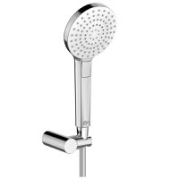 Set de dus Ideal Standard IdealRain Evo Round, 110 mm, 3 jeturi, furtun 1.75 m, suport pivotant, crom - B2239AA - 1