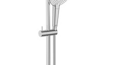 Set de dus Ideal Standard IdealRain EvoJET Round, para 125 mm, 3 jeturi, furtun 1750 mm, bara 600 mm, crom - B1761AA