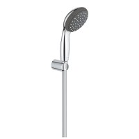Set dus Grohe Vitalio, crom-negru, 1 tip jet, furtun 1.75m, suport perete nereglabil - 27944000 - 1