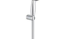 Set dus Grohe Vitalio, crom-negru, 1 tip jet, furtun 1.75m, suport perete nereglabil - 27944000