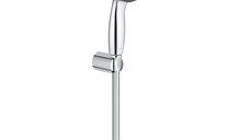 Set dus Grohe Vitalio, crom-negru, 1 tip jet, furtun 1.75m, suport perete nereglabil - 27944000