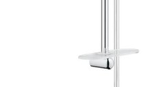 Sistem de dus cu termostat Grohe Grohtherm 2000, montare aparenta, 3 functii, para dus inclusa, brat ajustabil, etajera, anti-calcar, crom - 34195001