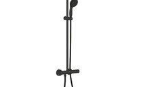 Sistem de dus Grohe Vitalio Start 250, termostat, 250 mm, 1 pulverizare, anti-calcar, mat, negru-266772430