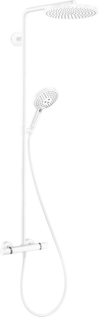 Sistem de dus Hansgrohe Raindance Select S 240 PowderRain, termostat, 1 jet, alb mat - 27633700 - 1