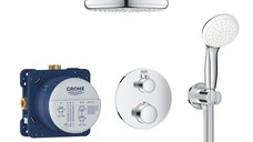 Sistem dus Grohe Grohtherm, incastrat, termostat, 210 mm, crom - 34727000