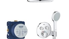 Sistem dus incastrat Grohe Grohtherm SmartControl Perfect Round, crom - 34743000