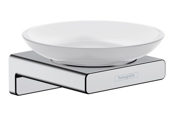 Suport cu savoniera, Hansgrohe, AddStoris, crom-41746000