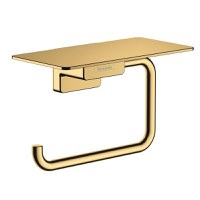 Suport hartie igienica cu raft Hansgrohe AddStoris, polished gold optic - 41772990 - 1