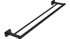 Suport prosop dublu Ferro Greta, negru mat - AGR10BL