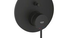 Unitate comanda Grohe Essence 1/2'', incastrat, 2 iesiri, monocomanda, diverter, necesita set incastrat, mat, negru- 24167KF1