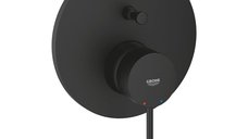 Unitate comanda Grohe Essence 1/2'', incastrat, 2 iesiri, monocomanda, diverter, necesita set incastrat, mat, negru- 24167KF1