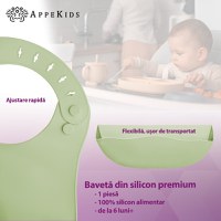 Baveta din silicon, AppeKids - Raw Green - 2