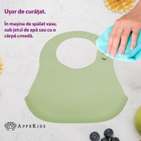Baveta din silicon, AppeKids - Raw Green - 3