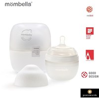 Biberon Anticolici Mombella Breast-Like cu Tetina S Flux Lent, 100% Silicon, 120 ml, Ivory - 2