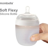 Biberon Anticolici Mombella Breast-Like cu Tetina S Flux Lent, 100% Silicon, 120 ml, Ivory - 5