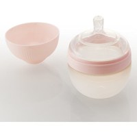 Biberon Anticolici Mombella Breast-Like cu Tetina S Flux Lent, 100% Silicon, 120 ml, Old Roze - 3