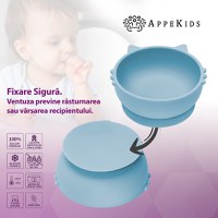 Bol din silicon, AppeKids, Kitty I - Aqua Blue - 3
