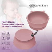 Bol din silicon, AppeKids, Kitty I - Old Rose - 4