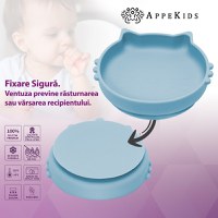 Bol din silicon, AppeKids, Kitty II - Aqua Blue - 3
