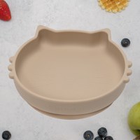 Bol din silicon, AppeKids, Kitty II - Bubble Beige - 1
