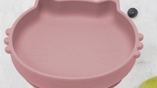 Bol din silicon, AppeKids, Kitty II - Old Rose
